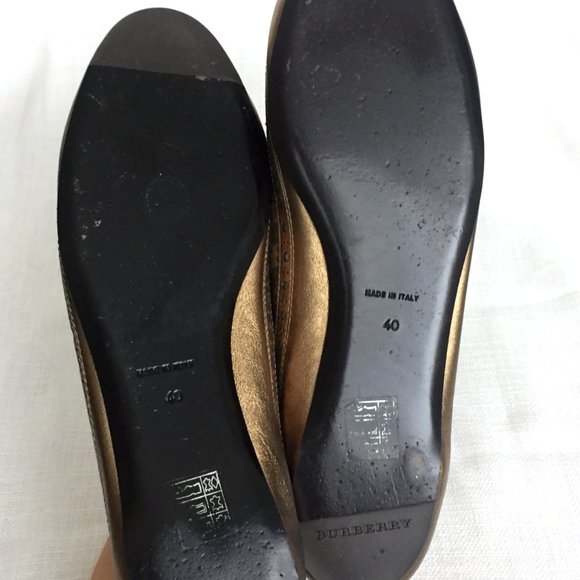 Burberry Flats, Housecheck / Gold, Designer Shoes - Picture 6 of 9
